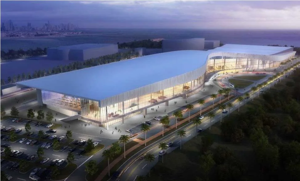 The new convention center will accommodate up to 20,000 people and 1,700 parked vehicles once it is completed this year.