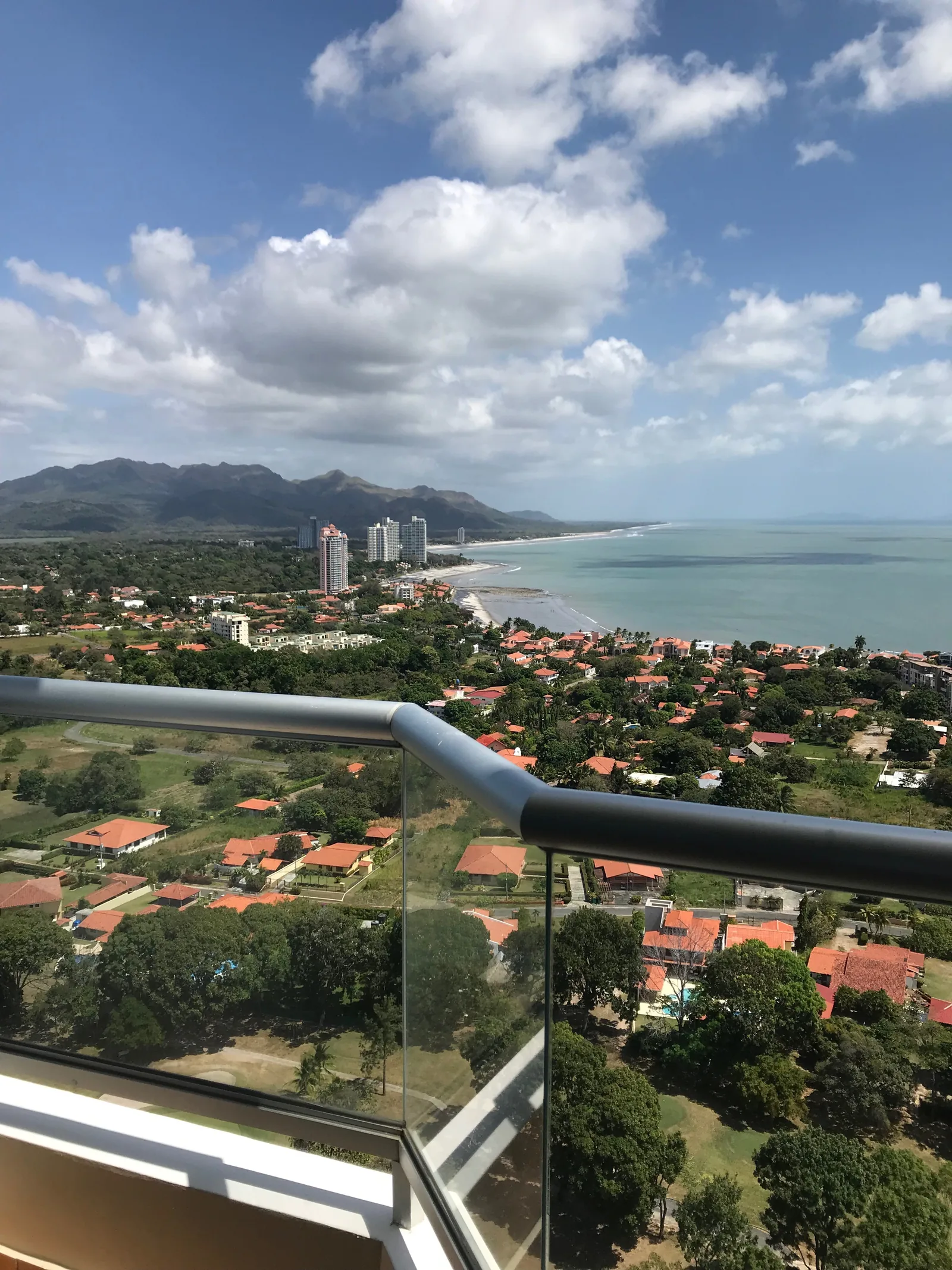 Only one two-bedroom unit remains available the luxury Coronado Golf Tower This view is from a “D” apartment and looks toward Gorgona at the twin-towers of the Royal Palm residential complex. Royal Palm has some availability remaining at great developer financing.