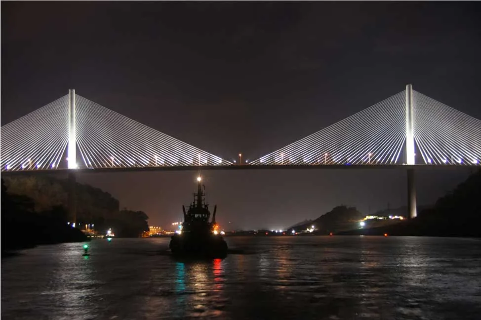 The third bridge located on the Atlantic side of Panama is called Centarrio Bridge and it connects the northern part of Panama City to the interior of the country. It was just completed recently and it is a beauty but it services as completely different area.