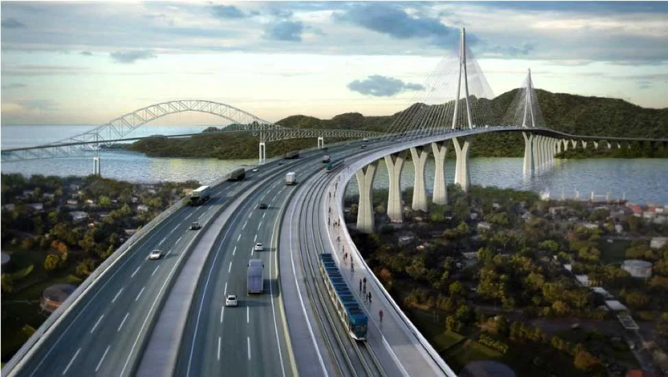 The new bridge should be completed in 2022 and it will support multiple transportation styes include foot and the metro. Each metro train will have a total of six cars.