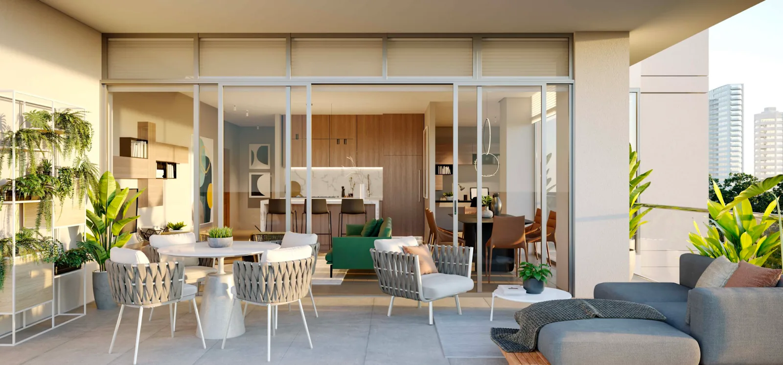 Nogal was designed to blend the living area of a residence with the lush outside world of Panama on the outside. A bank of floor-to-ceiling windows and oversized balconies give residents the feeling of living in a tree house with all the amenities of a world-class building.