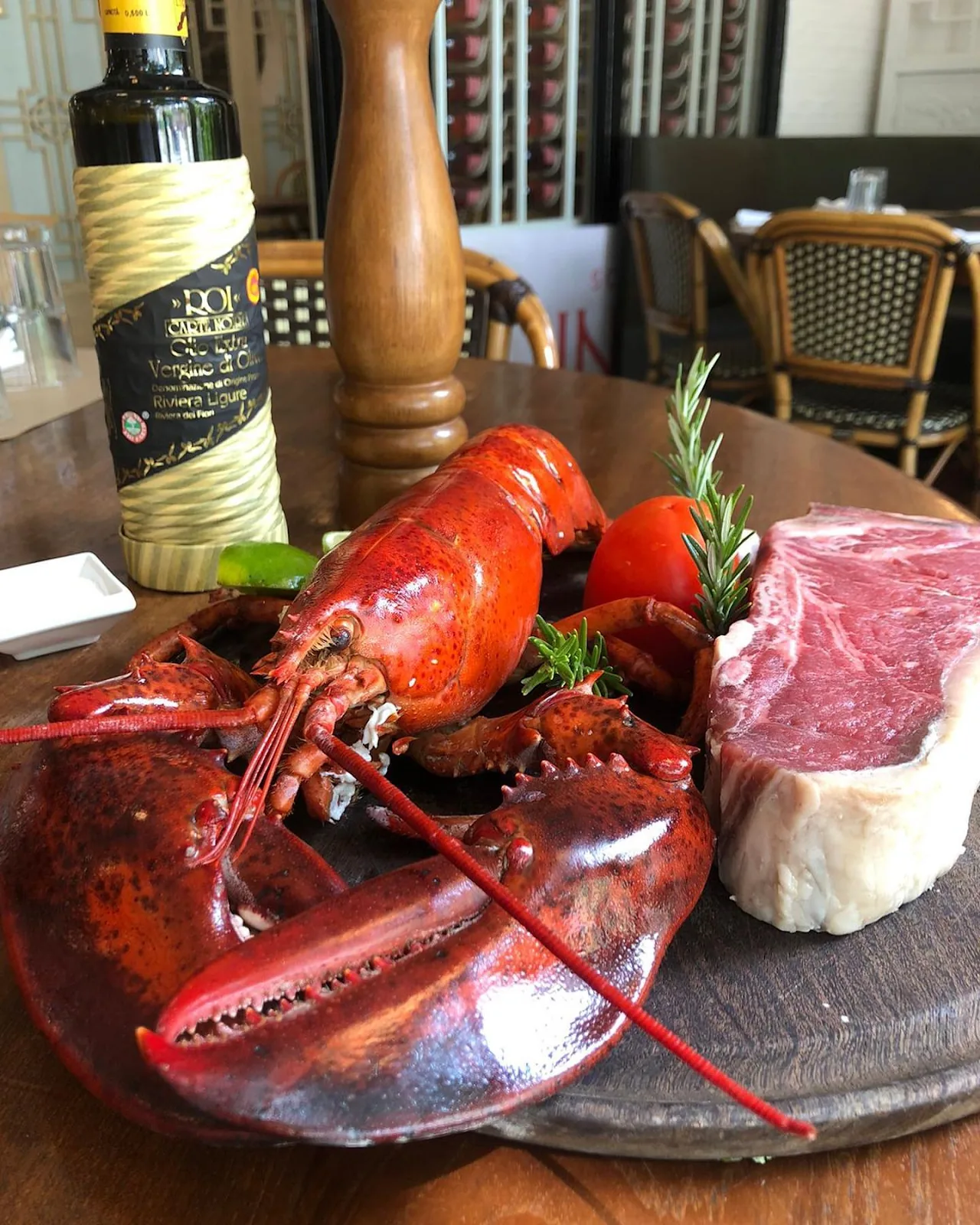 In addition to Maine lobsters and beautifully marbled beef, Market sells handmade chocolates, along with imported olive oils and Italian pasta.