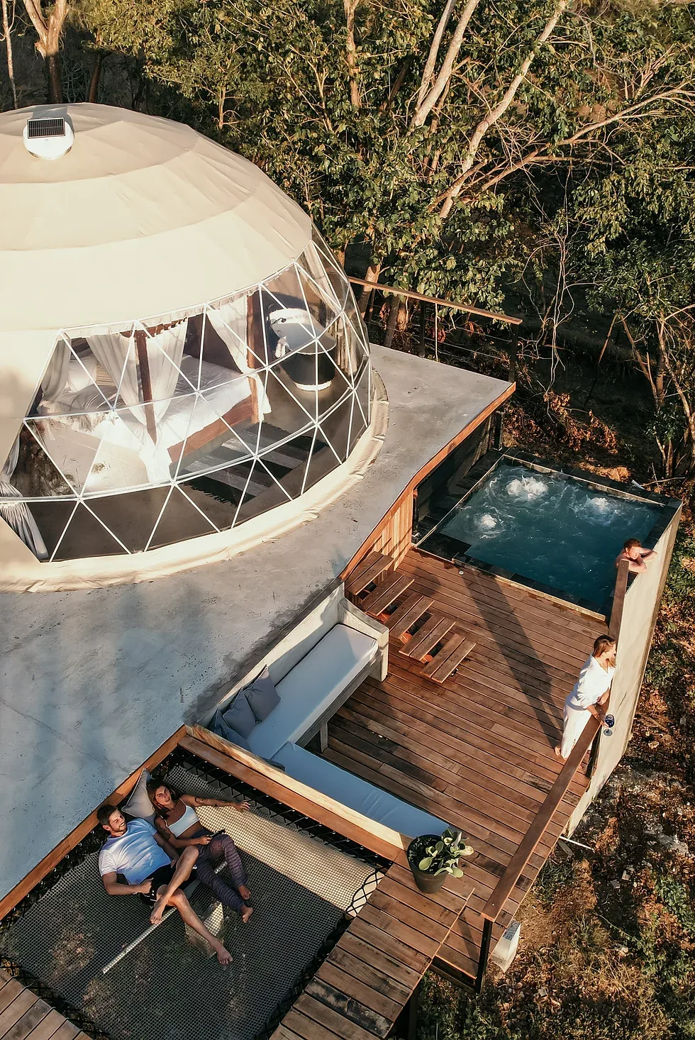 The Domes can offer accommodations for more than one or two guests with a configuration of a king and twin beds. The star gazing, chatting up the locals and taking a plunge in the individual dome pool is also very pleasant.