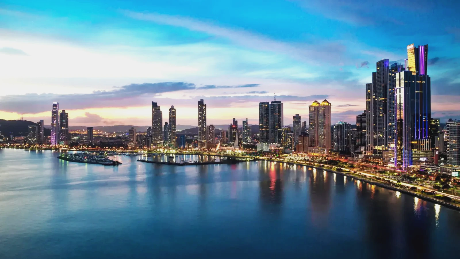 Panama City skyline across the bay
