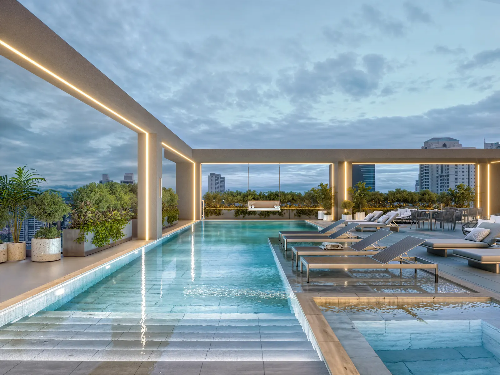 Aurum pool deck and lifestyle amenities in Costa del Este